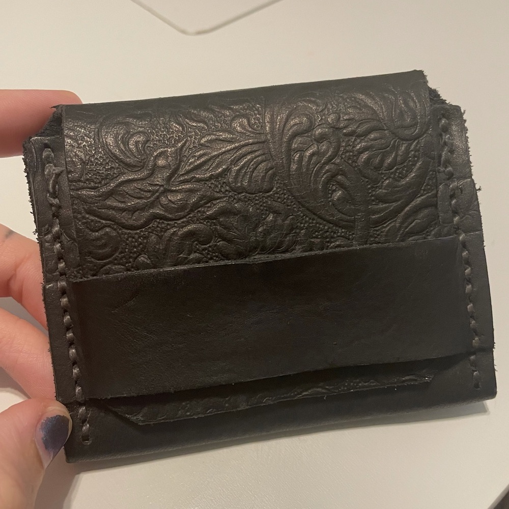 Tooled leather wallet